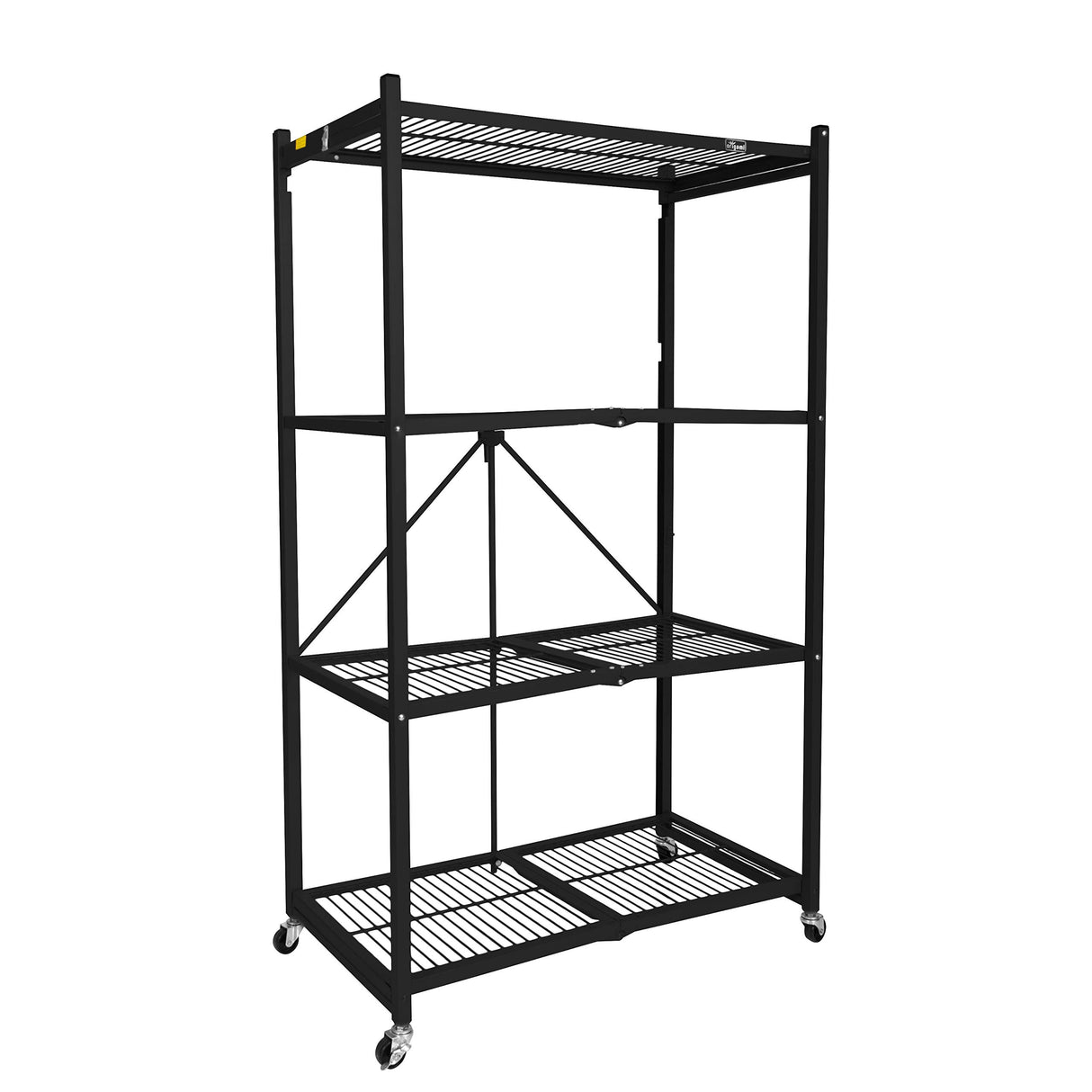 Origami R5 Foldable 4-Tier Garage Shelving Heavy Duty Shelving with Wheels, Metal Storage Rack Holds 1000 pounds, Garage Storage Rack & Organization, Storage Shelving (Black, R5 2-Pack) Origami