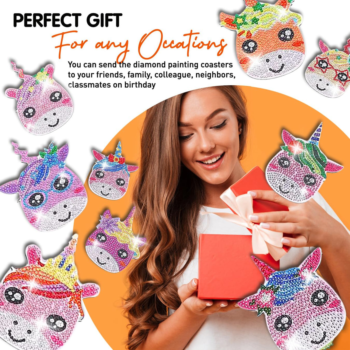 10 pcs Diamond Painting Coasters | Diamond Art Coasters | Unircorn Diamond Art Painting | Perfect Art Craft Gift for Unicorn Lover, Dad, Mom, Grandparents, Brother, Sister. (Unicorn) LGANHAPY