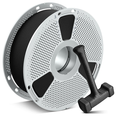 SUNLU 1KG PA6-CF 3D Filament 1.75mm, Heat Deflection Temperature up to 209°C, Made of 80% PA Nylon and 20% Carbon Fibers, Stiff & Strong & Heat Resistant, for Industrial Parts, Frosted Texture, Black