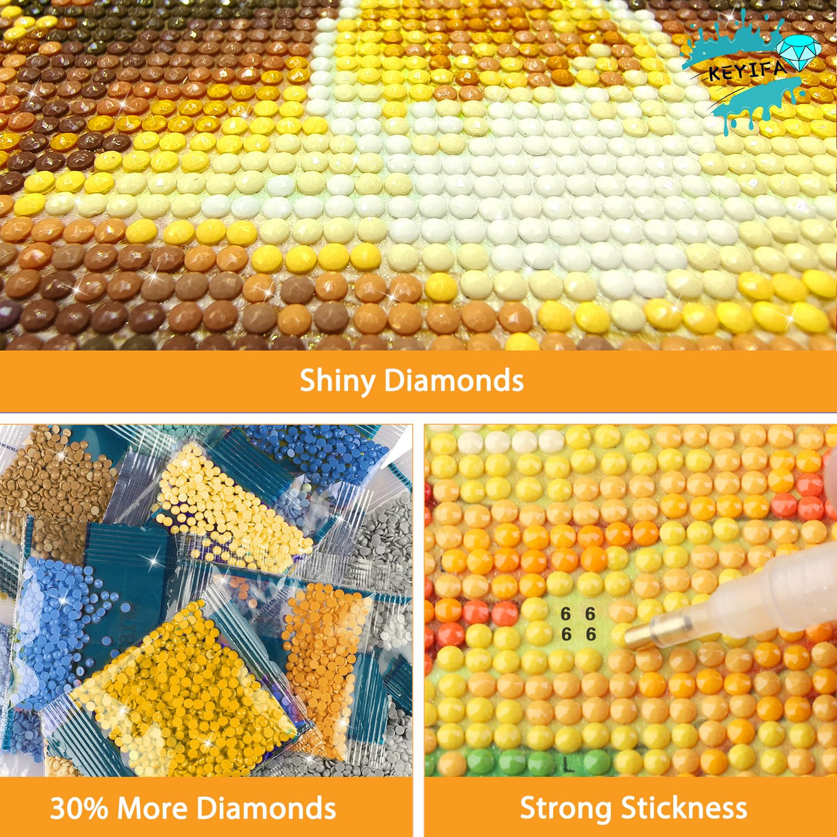 KEYIFA Diamond Art Kits Phoenix Diamond Painting for Adults, 5D Round Full Drill, Phoenix Diamond Dots Mosaic Painting for Beginner, DIY Gems Art Craft for Home Wall Decor 30x40cm KEYIFA