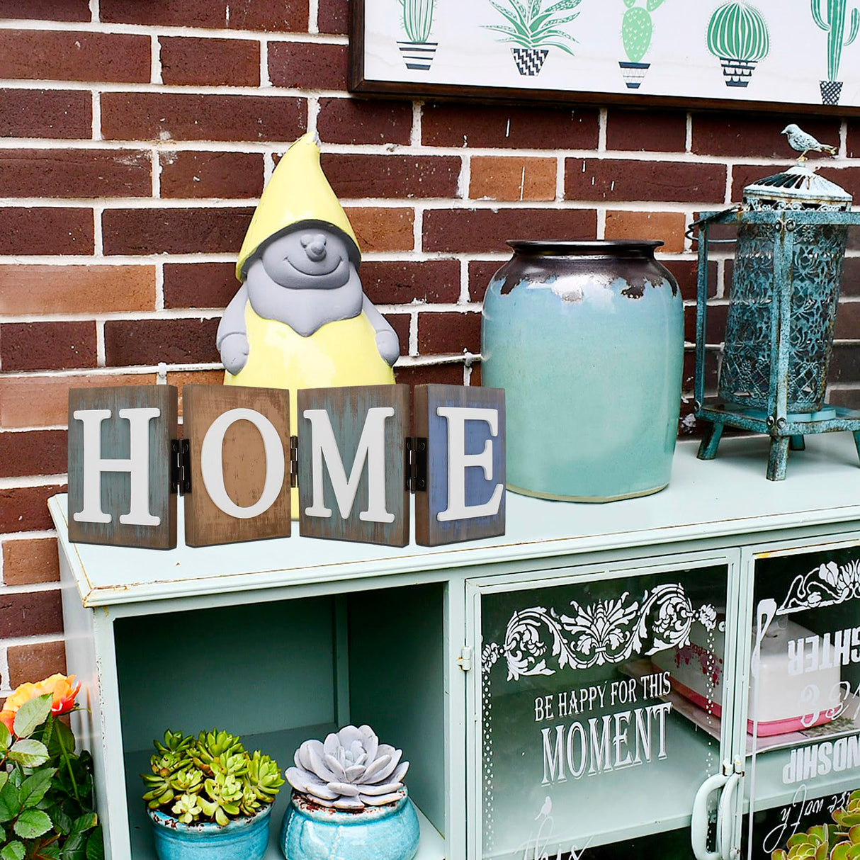 Aecipl Wooden Home Sign Rustic Decorative Letters Freestanding Letter Centerpiece Folding Word Sign Wood Farmhouse Decor for Tabletop Shelf Mantel Entryway Kitchen (Home) Aecipl