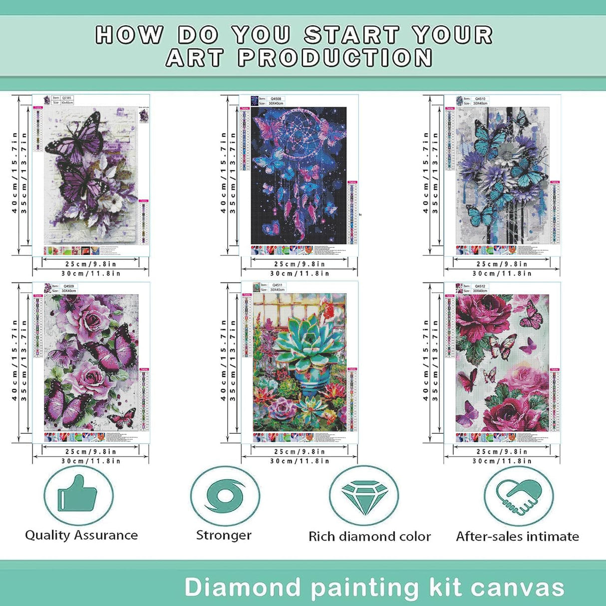 EWJRNSF 6 Pack 5D Diamond Painting Kits for Adults Beginners, Diamond Arts Kits Diamond Art Sets,Gem Painting Arts & Crafts Home Wall Decoration 11.8x15.7 Inches Butterfly EWJRNSF