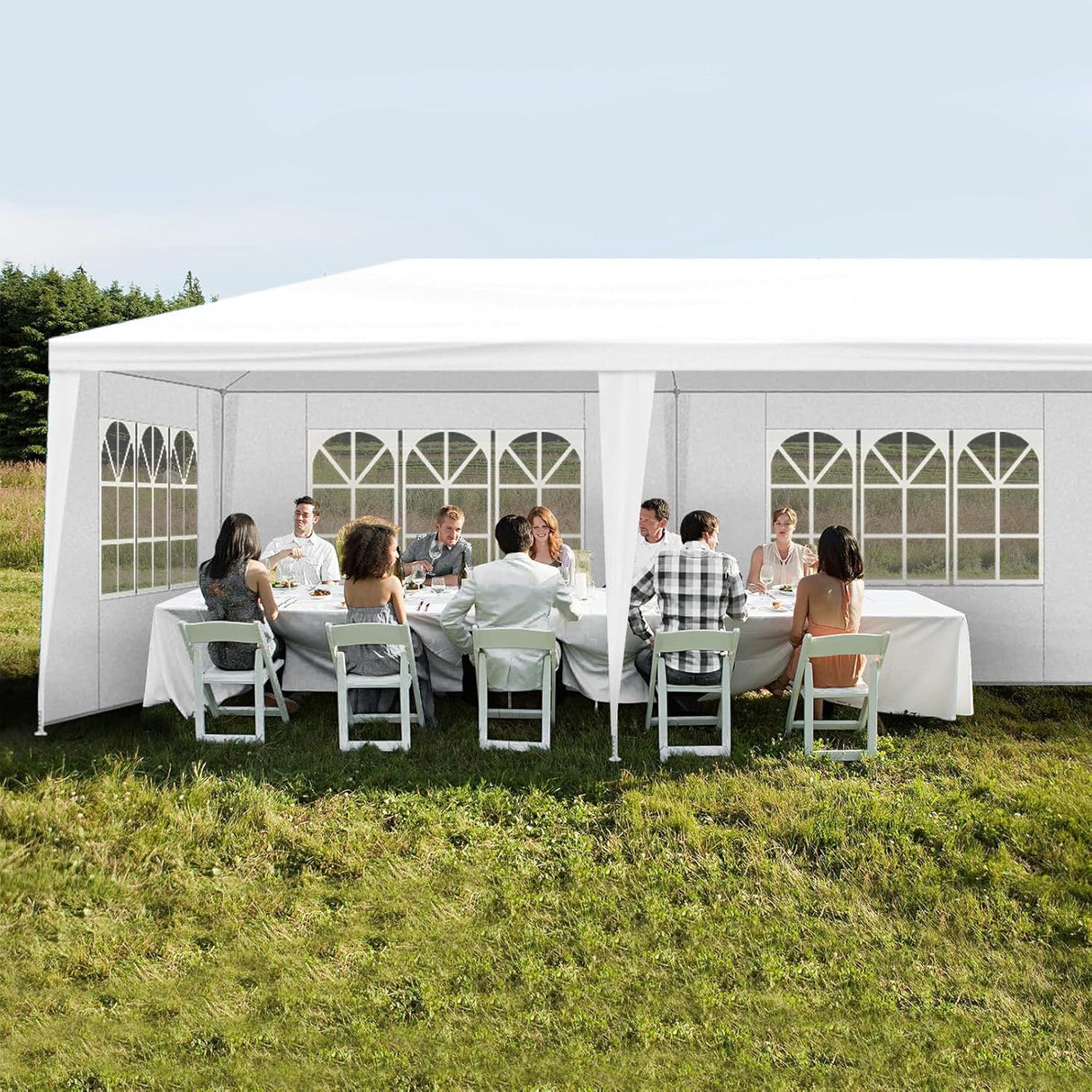 SEALAMB 10x20FT Outdoor Canopy Tents for Parties, Waterproof Large Canopy Tent with 6 Sidewalls, Paito Gazebo Party Event Tent for Birthday Wedding Backyard BBQ SEALAMB