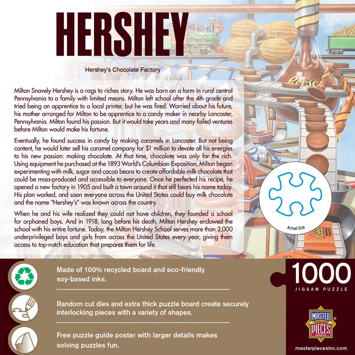 MasterPieces 1000 Piece Jigsaw Puzzle for Adults, Family, Or Youth - Hershey's Chocolate Factory - 19.25"x26.75" Masterpieces