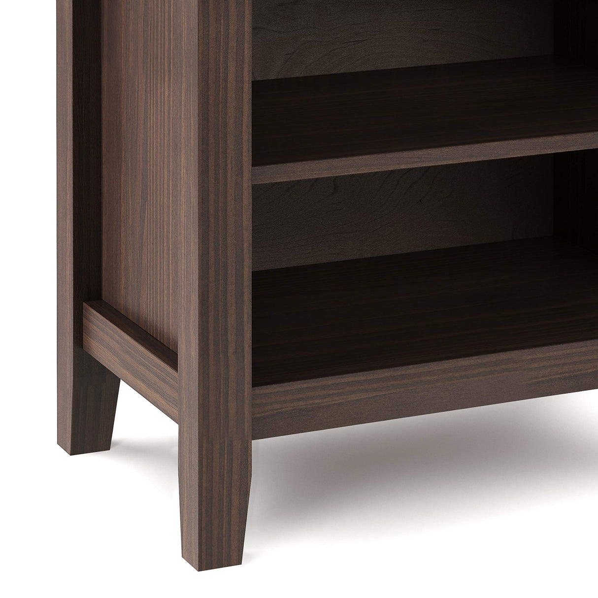 SIMPLIHOME Artisan 24 inches Wide Night Stand, Bedside table, Warm Walnut Brown SOLID WOOD, Rectangle, with Storage, 1 Drawer and 2 Shelves, For the Bedroom, Contemporary Modern SIMPLIHOME