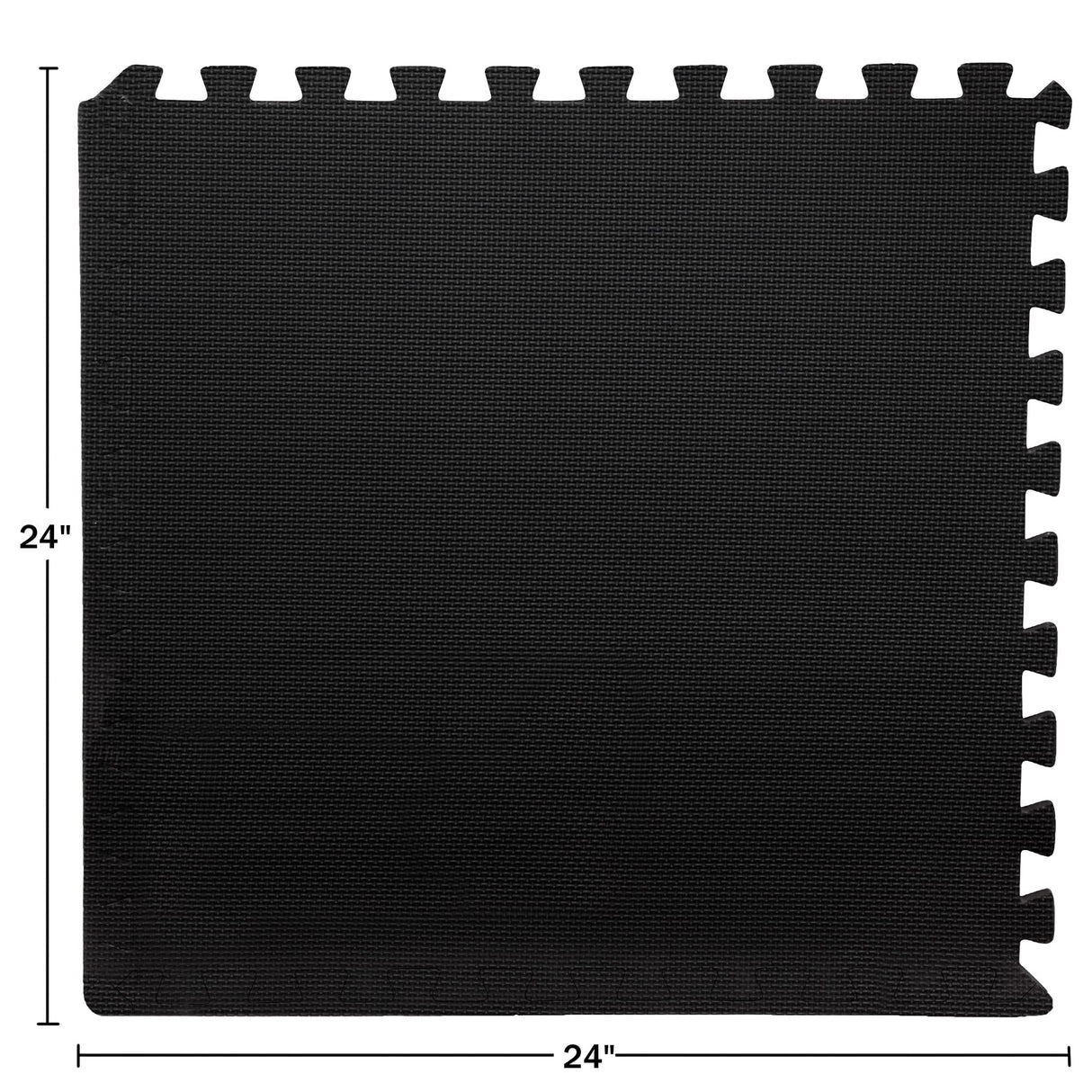 EVA Foam Mat Tiles 24-Pack - 96 SQ FT of Interlocking Padding for Garage, Playroom, or Gym Flooring - Exercise Mat or Baby Playmat by Stalwart (Black) Stalwart