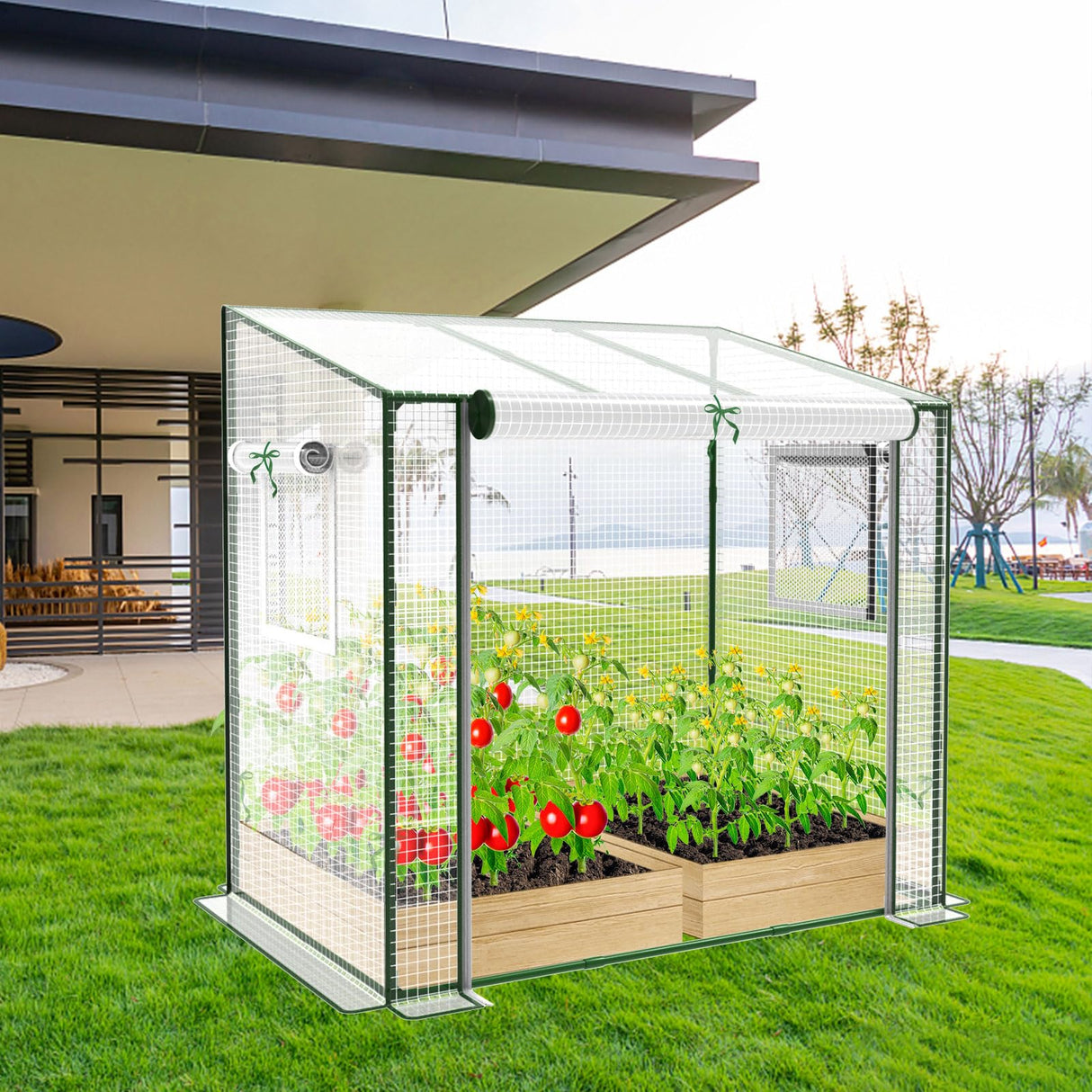 Greenhouse, 47.2”(L) x31.5”(W) x47.2”(H) Greenhouses for Outdoors, Durable Green House Kit with Window, Thicken PE Cover, Green Houses for Indoor Outside,Clear Mini Portable Garden Plant Green House deaunbr