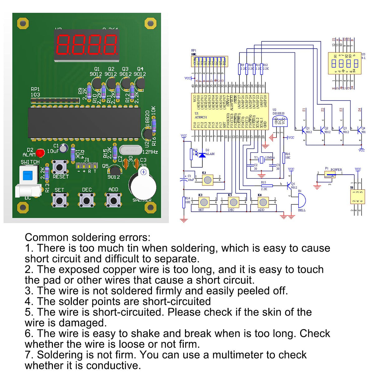 DIY Soldering Practice Kits DS18B20 Temperature Sensor Module DIY Electronic Kits Soldering Project Kit 0-99 ℃ (32℉-210℉) Dingdong Store ZGSJBKL