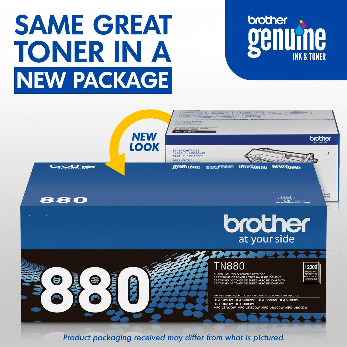 Brother Genuine Super High Yield Toner Cartridge, TN880, Replacement Black Toner, Page Yield Up To 12,000 Pages, Amazon Dash Replenishment Cartridge Brother