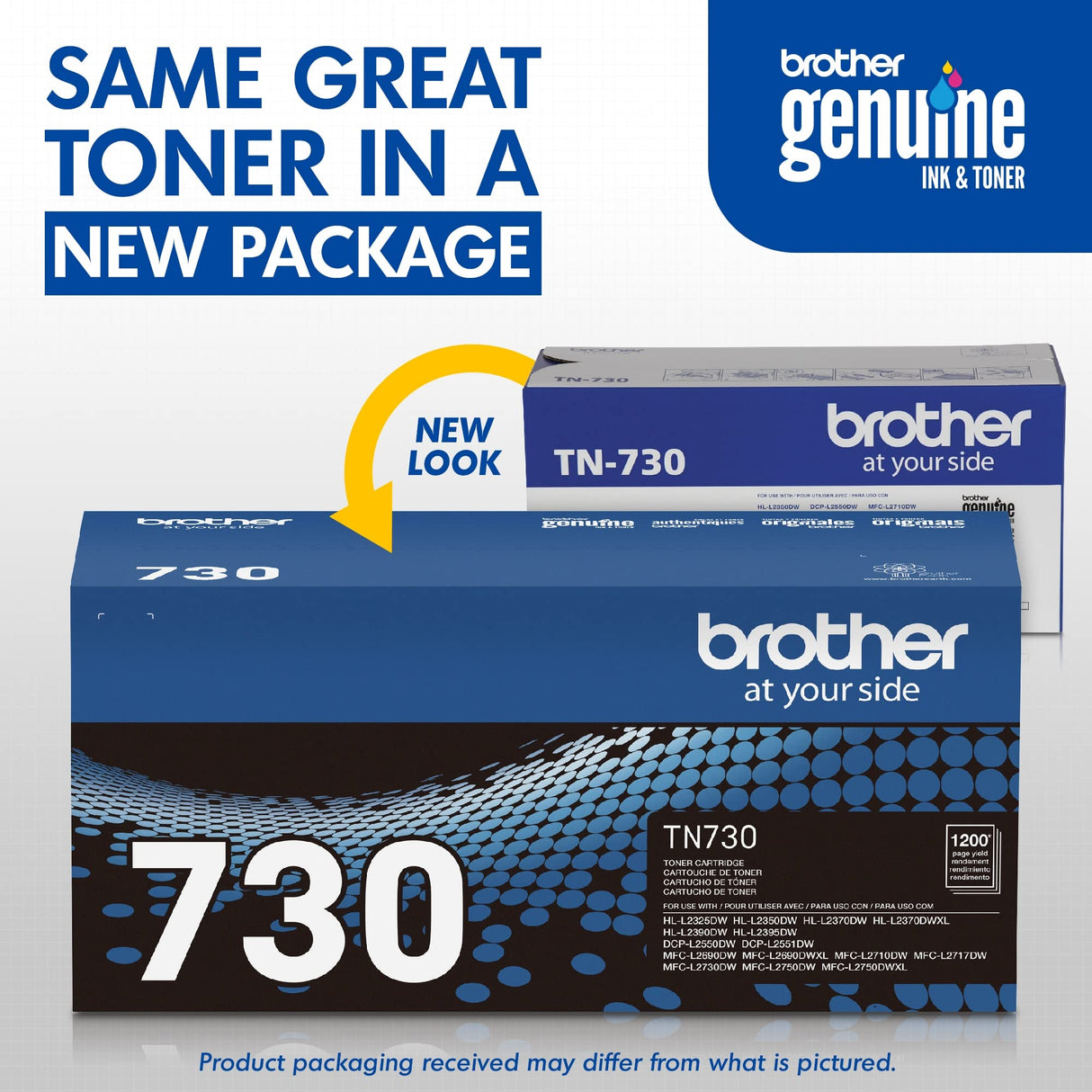 Brother Genuine Standard Yield Toner Cartridge, TN730, Replacement Black Toner, Page Yield Up To 1,200 Pages, Amazon Dash Replenishment Cartridge,1 Pack Brother