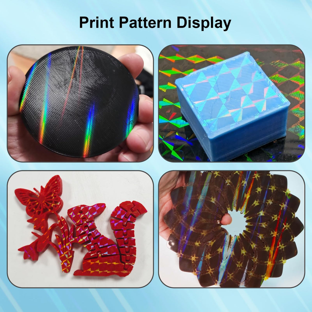 IdeaFormer-3D H1H Build Plate for Flashforge Adventurer 5M/5M Pro Print Bed, Light Beam+Phantom H1H Spring Steel Sheet Flexible H1H Print Bed for Flashforge Adventurer 3D Printers Platform 235x235mm IdeaFormer-3D