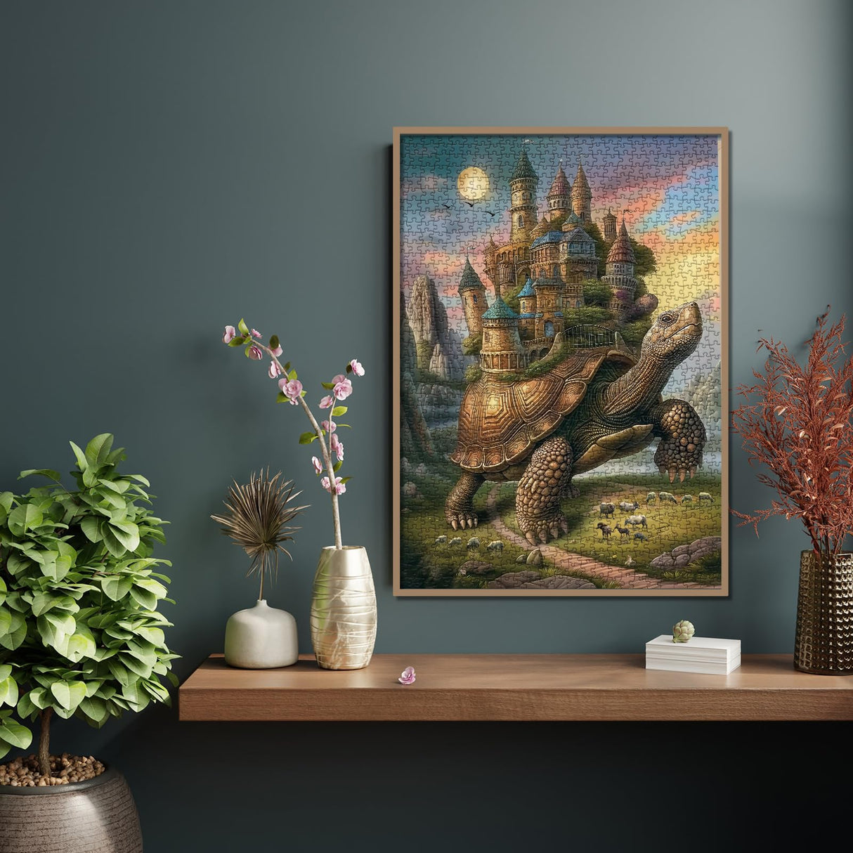 Magic Turtle Castle Puzzles for Adults 1000 Pieces, Horror Fantasy House Jigsaw Puzzles, Monster Tortoise Puzzles BBOLDIN