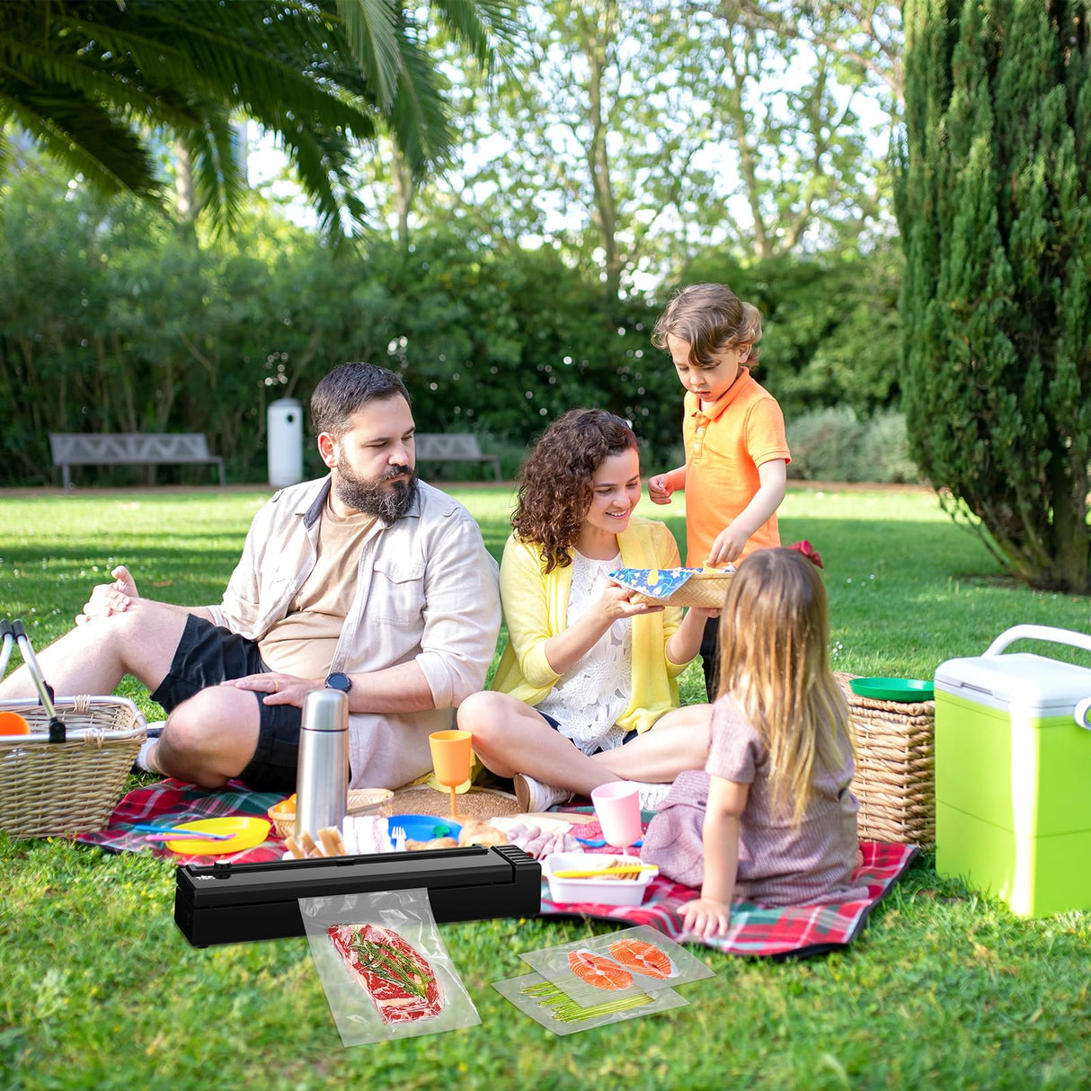 Etunsia Vacuum Sealer Machine, Cordless Rechargeable Vacuum Sealer for Dry/Moist Food Storage to Extend Fresh, With 1 Air Hose for Containers and Mason Jars, With Bag Cutter and 10 Vacuum Sealer Bags Etunsia