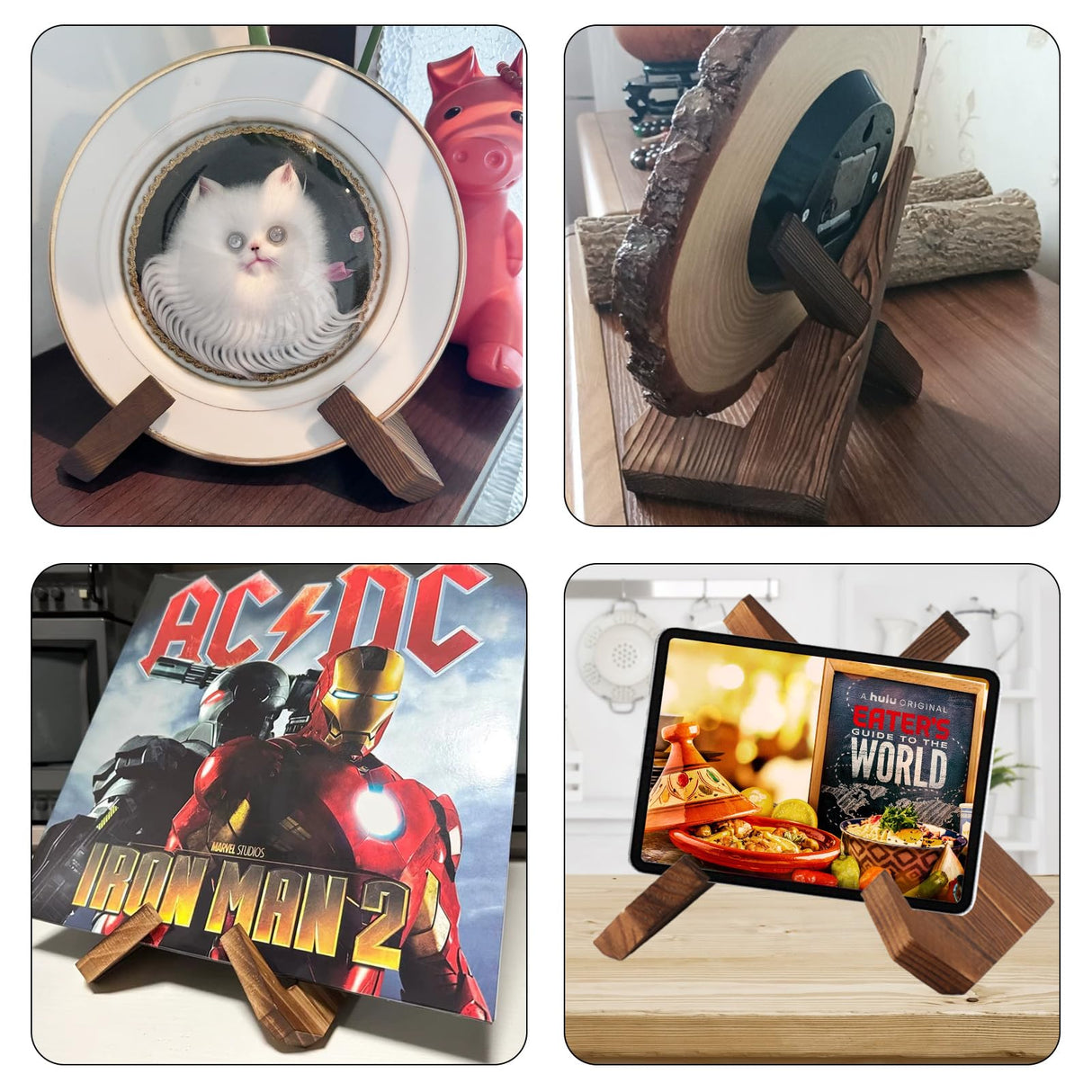 Cook Book Stand Cookbook Stand for Kitchen Counter, Cookbook Holder Stand, Wooden Bible Recipe Book Holder Stand for Kitchen, Wooden Cookbook Display Stand Holder for Kitchen Counter Tablet Zxglxinyao