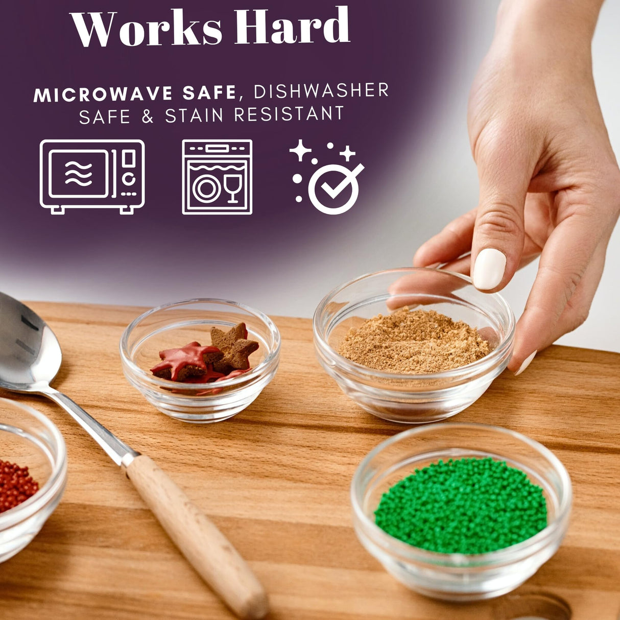 Osnell USA Ingredient Bowls for Prep, 4 oz Small Glass Bowls, Microwave and Dishwasher Safe - Glass Ramekins Mise en Place Bowls Pack of 6 Osnell USA