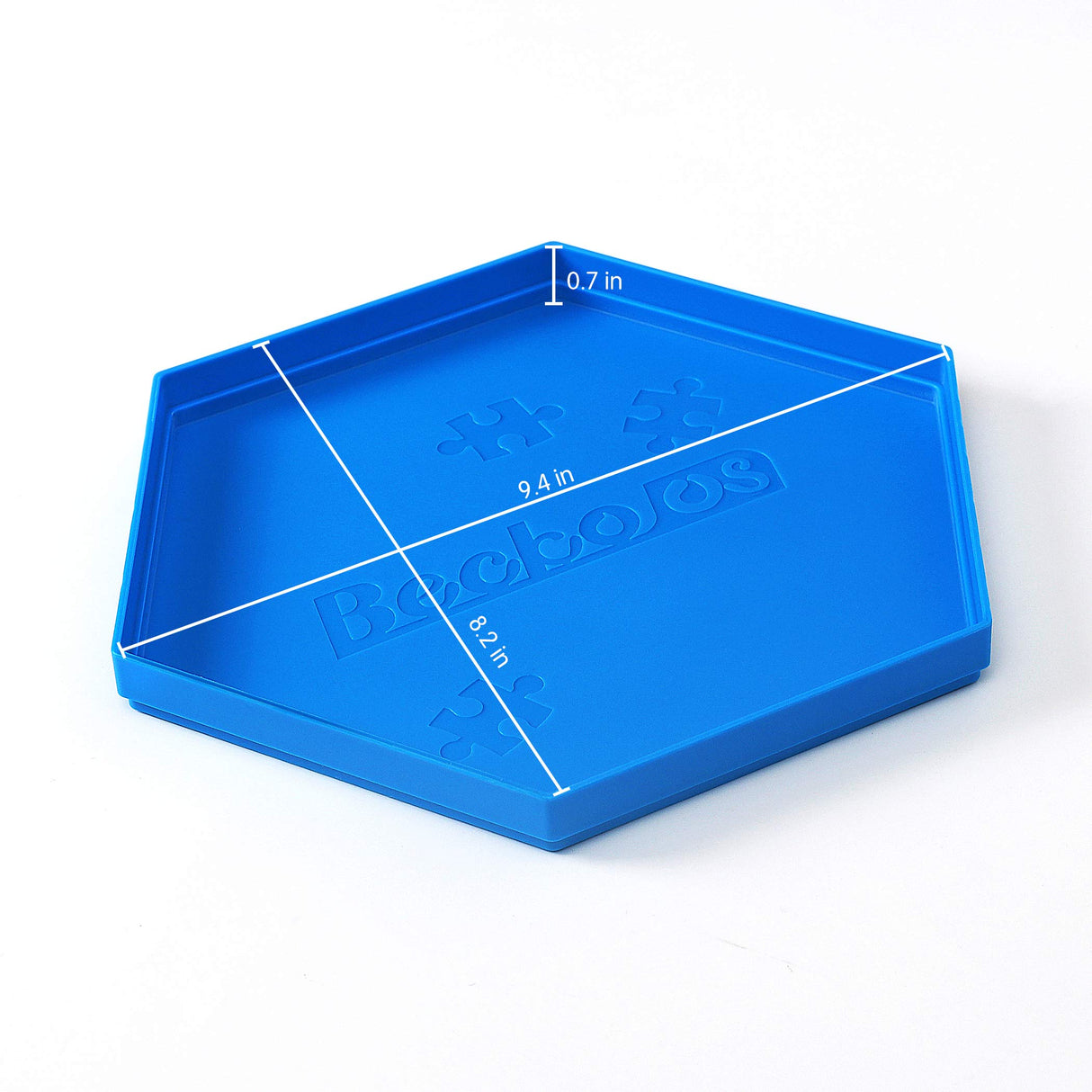Becko US Stackable Puzzle Sorting Trays Jigsaw Puzzle Sorters with Lid Puzzle Accessory for Puzzles Up to 1500 Pieces, 8 Hexagonal Trays in White & Blue Becko US