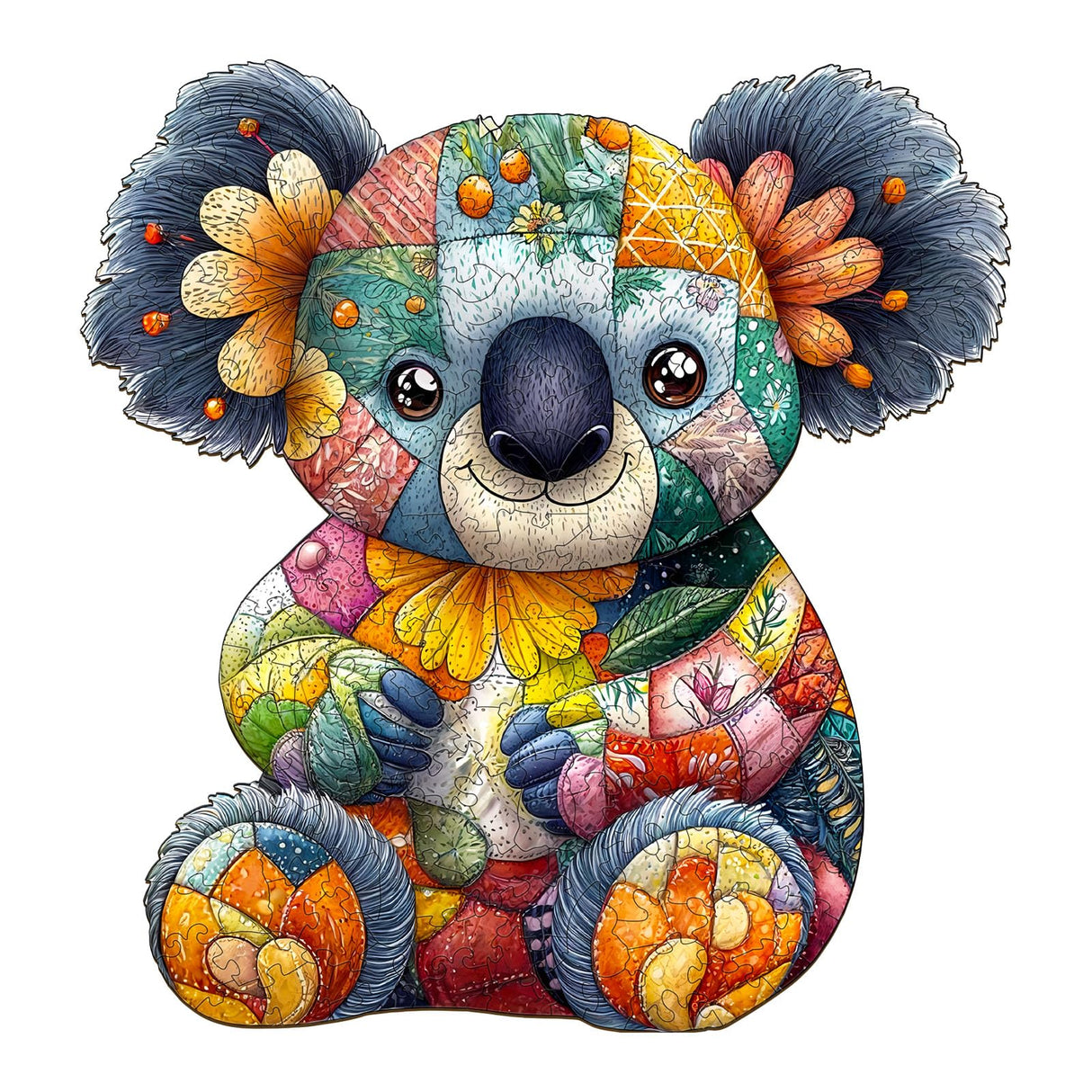 Wooden Puzzles for Adults, Wooden Jigsaw Puzzles for Adults Kids, Patchwork Koala Unique Shaped Wood Puzzles Adult, Creative Birthday Gifts for Friends Family Game (13.4 * 12.8in 280pcs) Lovpippi