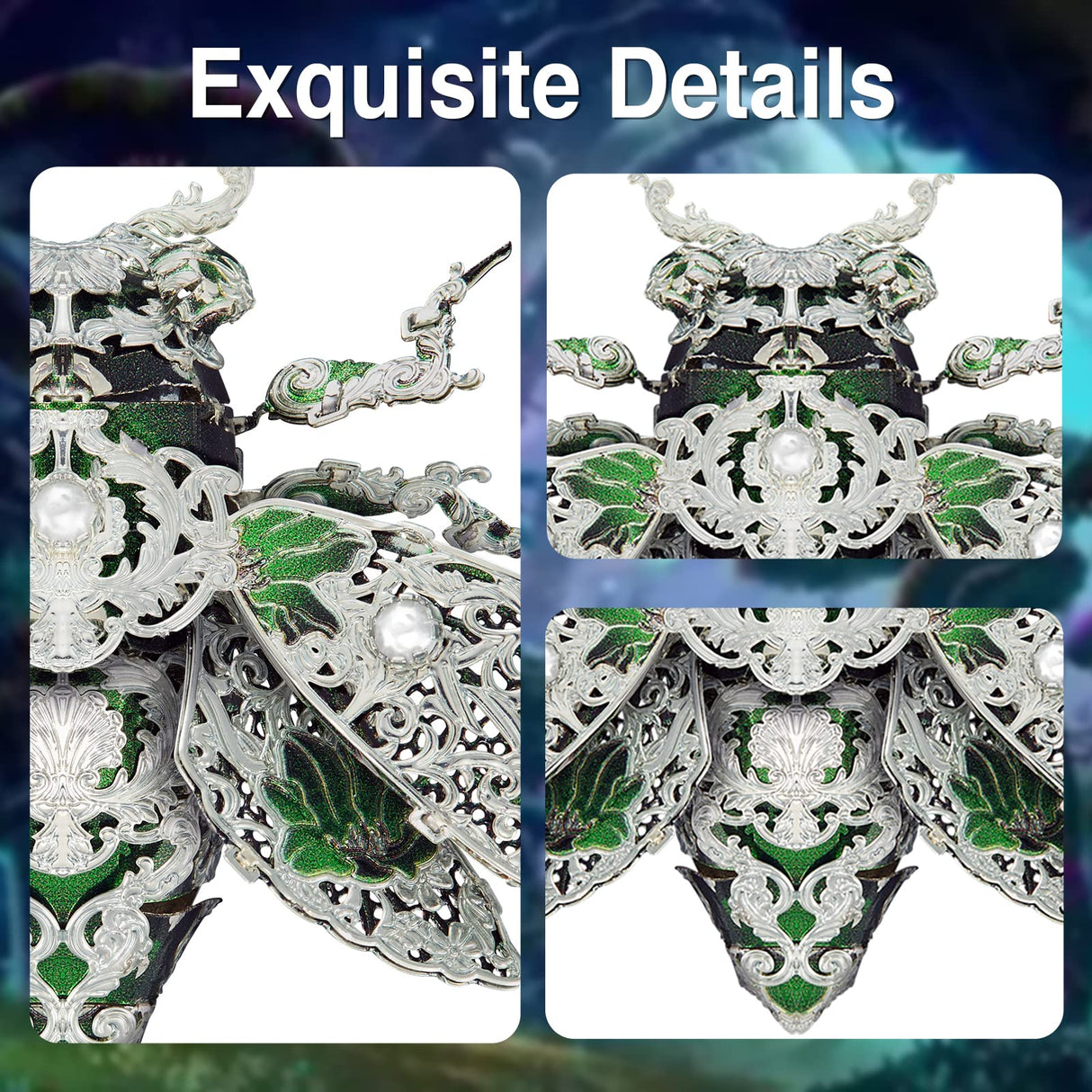 Piececool Metal 3D Puzzles for Adults, Cicada 3D Model Building Kits Insect Themed Animal Fashion Brooch Assembling DIY Crafts Creative Gifts Piececool