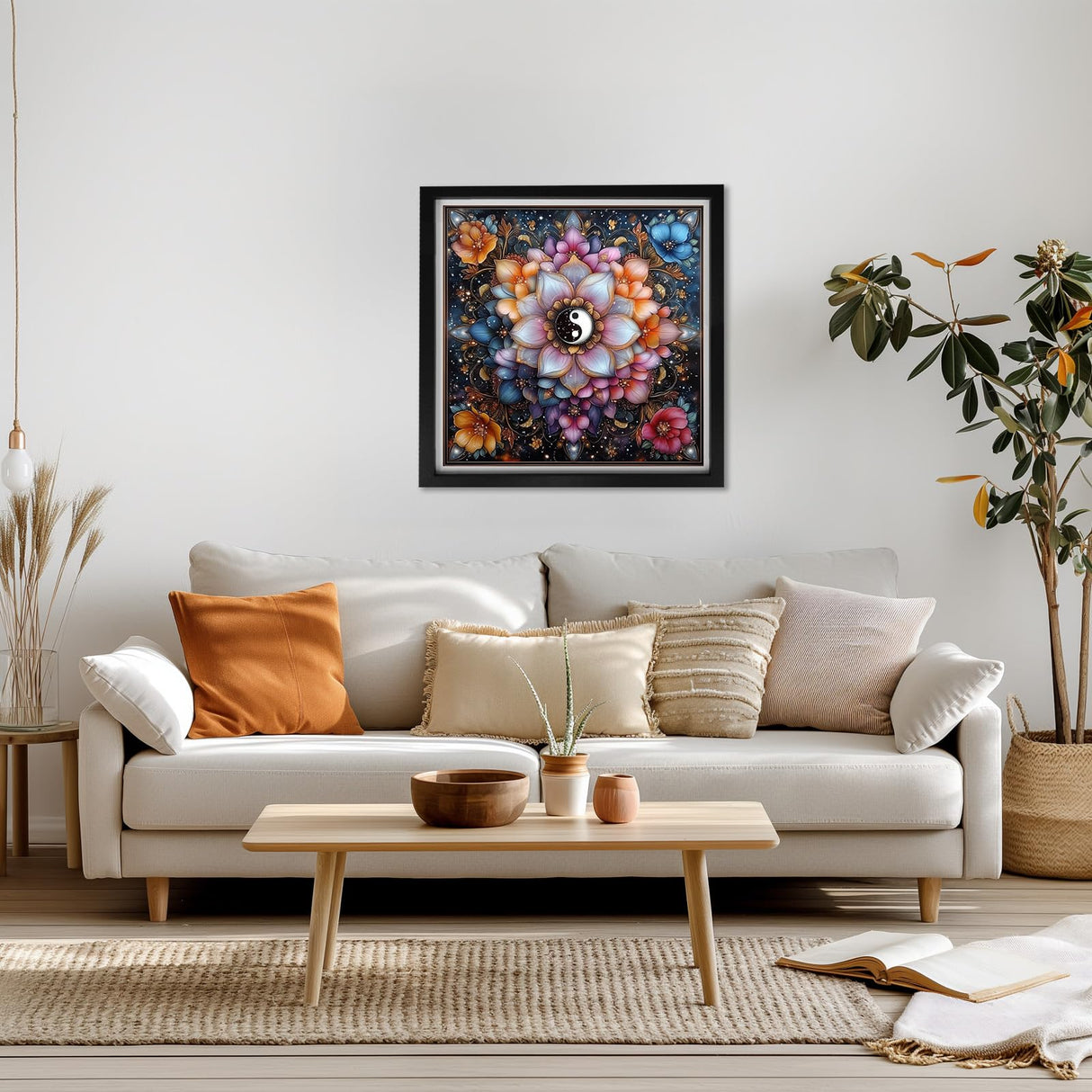 NEWENMO Mandala Diamond Art Kits for Adults, 5D Flower Diamond Painting Kit, DIY Full Drill Gem Art Crafts for Adults, Home Wall Decor 12x12 Inch NEWENMO