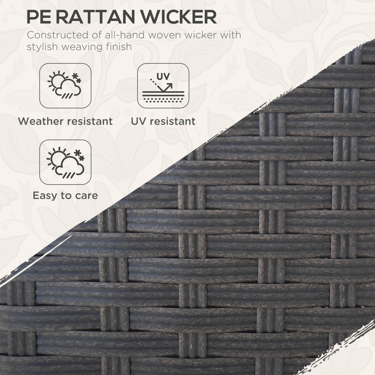 Outsunny 3-Seat Outdoor Patio Sofa with Cushions, PE Rattan Wicker Sofa with Wood Grain Wide Armrests, Outdoor Wicker Couch for Porch, Garden, Sunroom, Poolside, Beige Outsunny