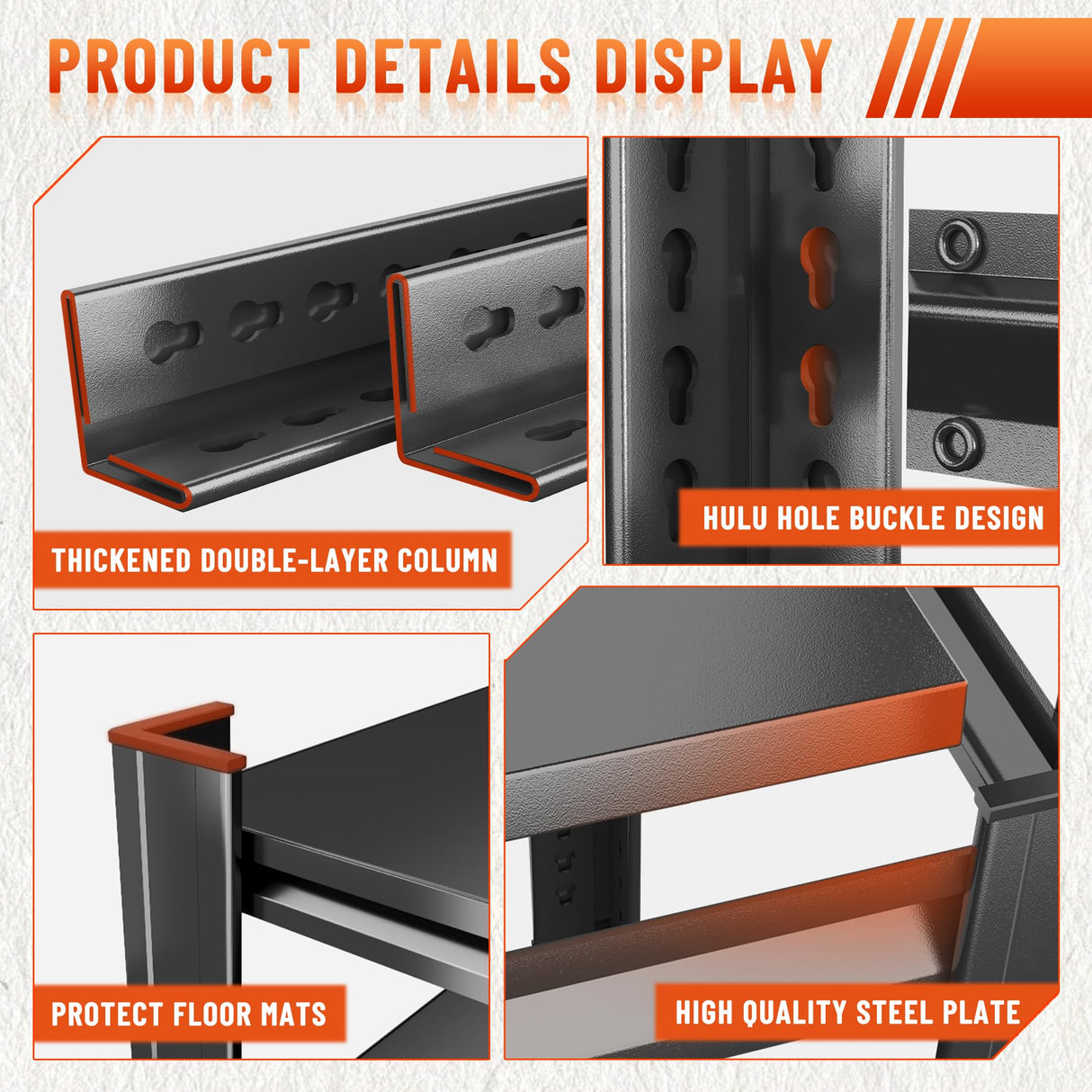 Hymnxemo Heavy Duty 5-Tier Shelving Unit 2500LBS Capacity - Adjustable Steel Garage Shelves for Warehouse, Basement Storage(45.3''W×17.7''D×71''H) Hymnxemo