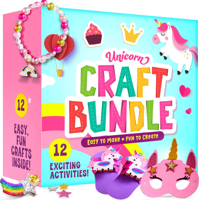 Unicorn Craft Kit for Girls - 12 Projects - Gifts for 5 Year Old Girl - Arts and Crafts for Kids 4-8 - Toys for Ages 5-7 - 4 5 6 7 8 Year Old Girl Birthday Gift - Unicorn Toys for Girls Age 4-6