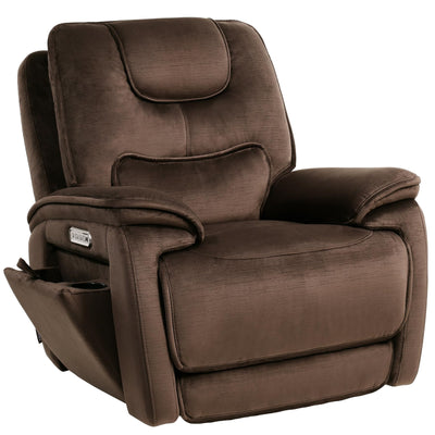 EONIX Triple Motor Lay Flat Zero Gravity Power Recliner Chair with Heat and Massage, Independent Adjustable Backrest Footrest Headrest, 400lbs Heavy Duty Medium Size, Stylish Chenille, Dark Brown