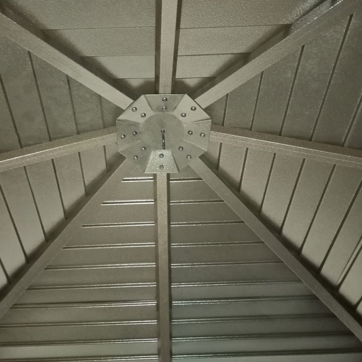 Outsunny 10' x 10' Hardtop Gazebo with Curtains and Netting, Permanent Pavilion Metal Single Roof Gazebo Canopy with Aluminum Frame and Hooks, for Garden, Patio, Backyard, Dark Brown Outsunny