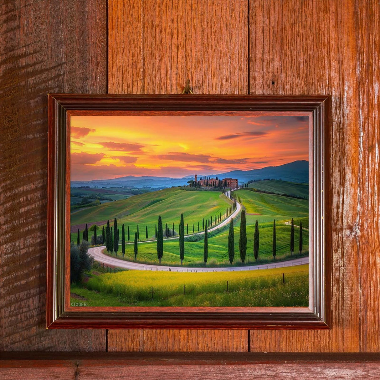 XTXGERL Paint by Numbers Kit for Adults Beginner Famous Tuscany Landscape Curved Road Italy Europe DIY Painting by Numbers on Canvas Acrylic Oil Painting for Home Decor Gifts 16"x20" XTXGERL