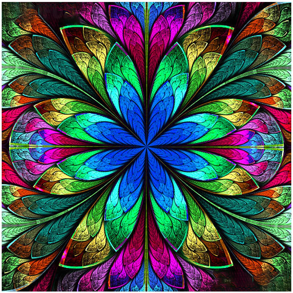 Peeua 5D Mandala Diamond Painting Kits for Adults, DIY Diamond Art Full Drill Cross Stitch Embroidery Crafts for Home Decor (14 x 14 in) (Green) (PTM) Peeua