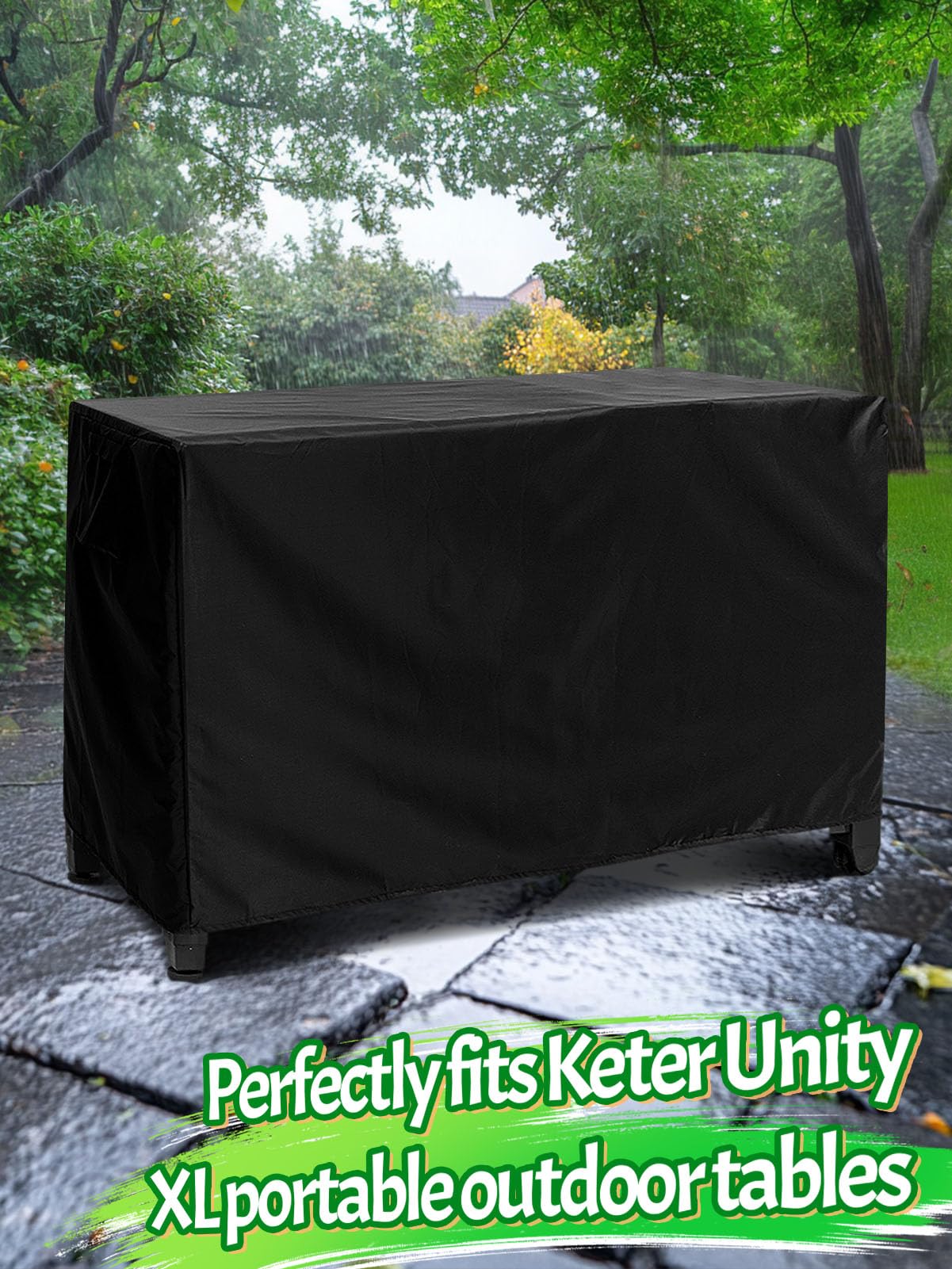 PAMASE Outdoor Dining Cart Cover - 54"L*23"W*35"H Grill Covers for Keter Unity XL Portable Cabinet Bar, Heavy Duty Waterproof BBQ Food Prep Table Serving Worktable Metal Movable Station PAMASE