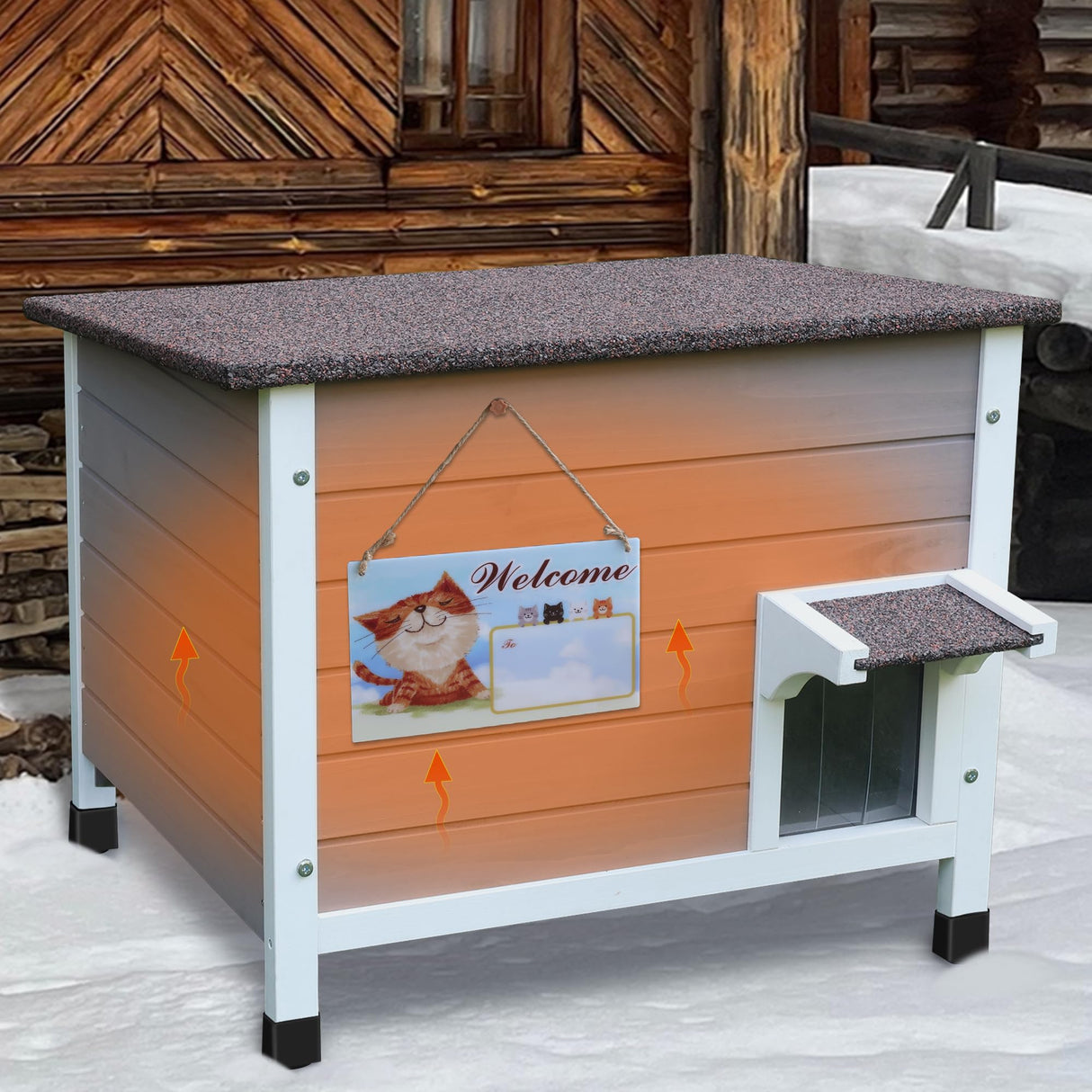 Rockever Outdoor Cat House, 100% Insulated Outdoor Cat Houses for Winter Outdoor Cat Houses for Feral Cats Weatherproof All-Round Foam Design Rockever