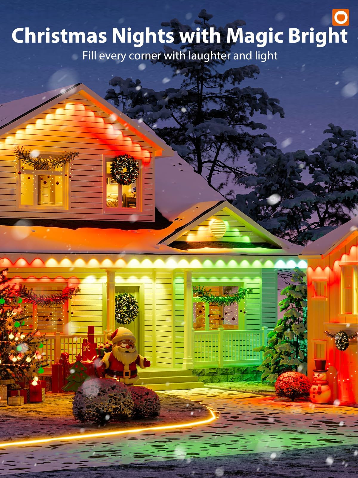 addlon 200FT Permanent Outdoor Lights, Cuttable & Extendable Smart RGB LED Lights for House & Outdoor Decor, App & Remote Control, IP67 Waterproof for Christmas, Holiday, Party, Halloween Decorations addlon