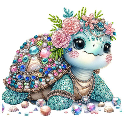 MOGTAA Turtle Diamond Art Painting Kits for Adults, 5D Special Shape Diamond Art Kits for Beginners Flowers, Crystal Rhinestones Diamond Painting Animal Gem Art for Home Decor 12×12 Inch