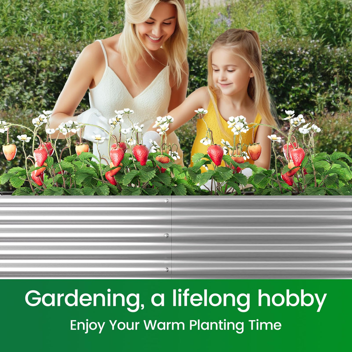 FRIZIONE 2pcs Tall 8x4ft Galvanized Raised Garden Bed Outdoor,Above Ground Garden Bed for Vegetable,Metal Raised Beds for Flower,Steel Raised Beds for Gardening FRIZIONE