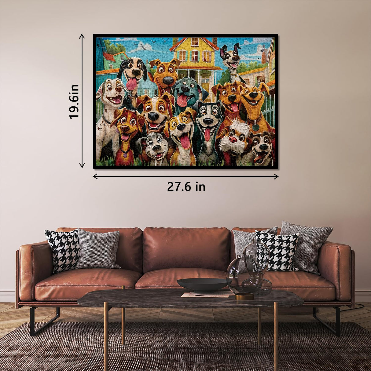 Funny Dog Puzzles for Adults 1000 Pieces, Cute Puppy Animal Jigsaw Puzzle, Challenging Happy Puppies Puzzle as Home Wall Art Decor PPuzzling