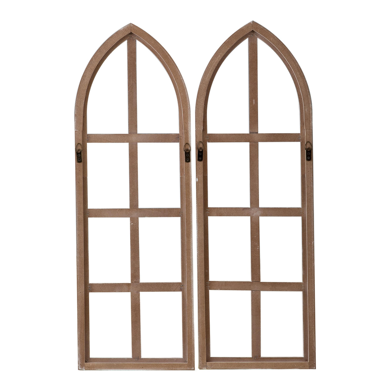 Sintosin Hanging White Wood Arched Window Frame Set of 2, Handmade Distressed Finish Rustic Window Frame Wall Decor, Farmhouse Faux Window Frame Living Room Dining Room Enteyway Hallway Bedroom Sintosin