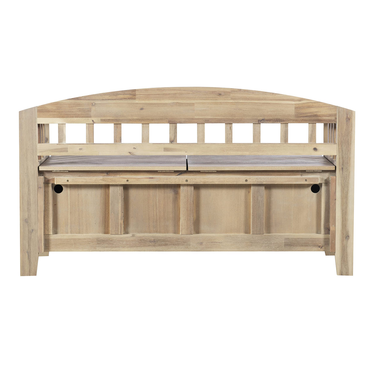 Linon Natural Washed Storage Frankie Bench, Seat Height of 18" Linon
