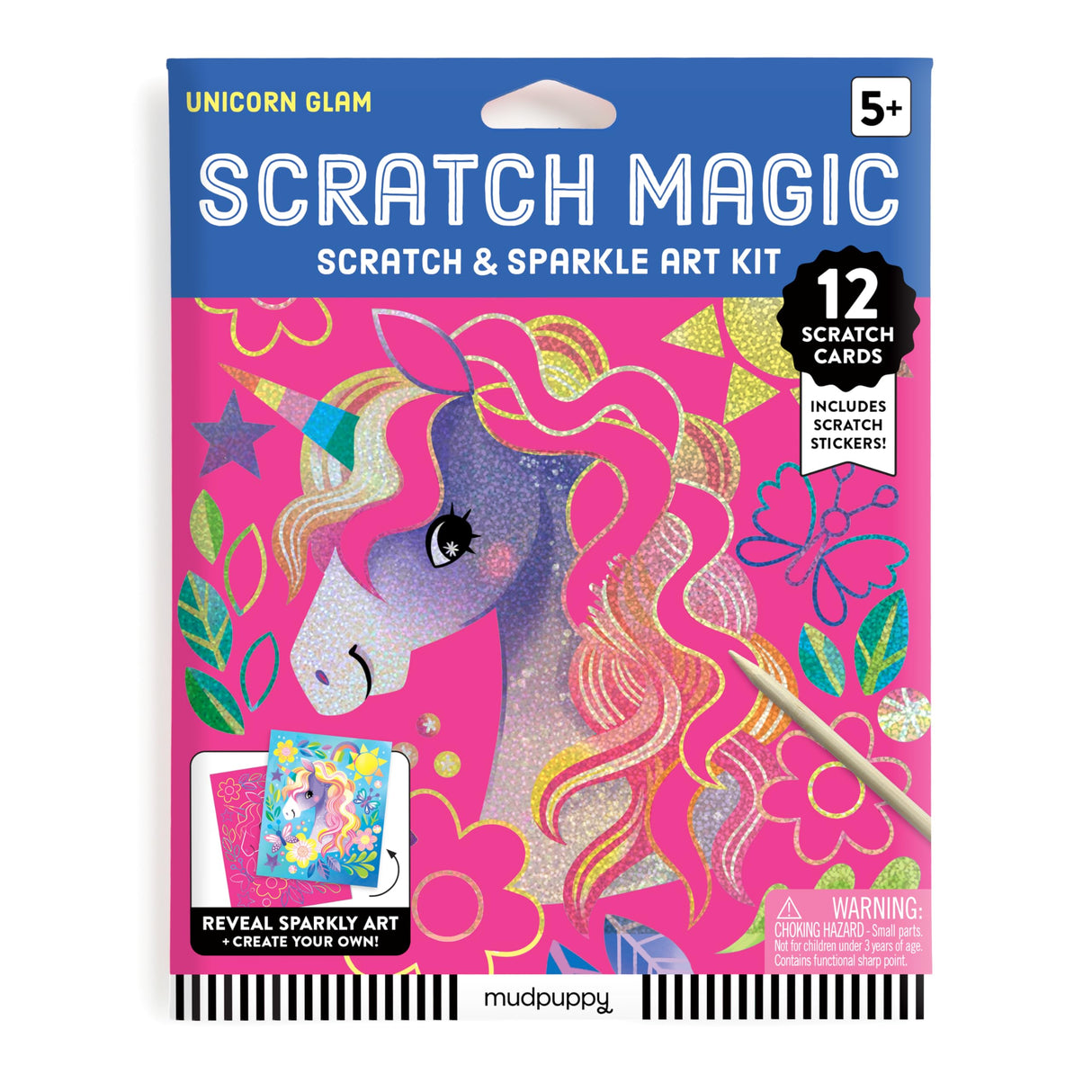 Mudpuppy Unicorn Magic - Scratch & Sparkle Art Activity Kit Featuring Fun Illustrations of Unicorns for Children Ages 5 and Up Mudpuppy