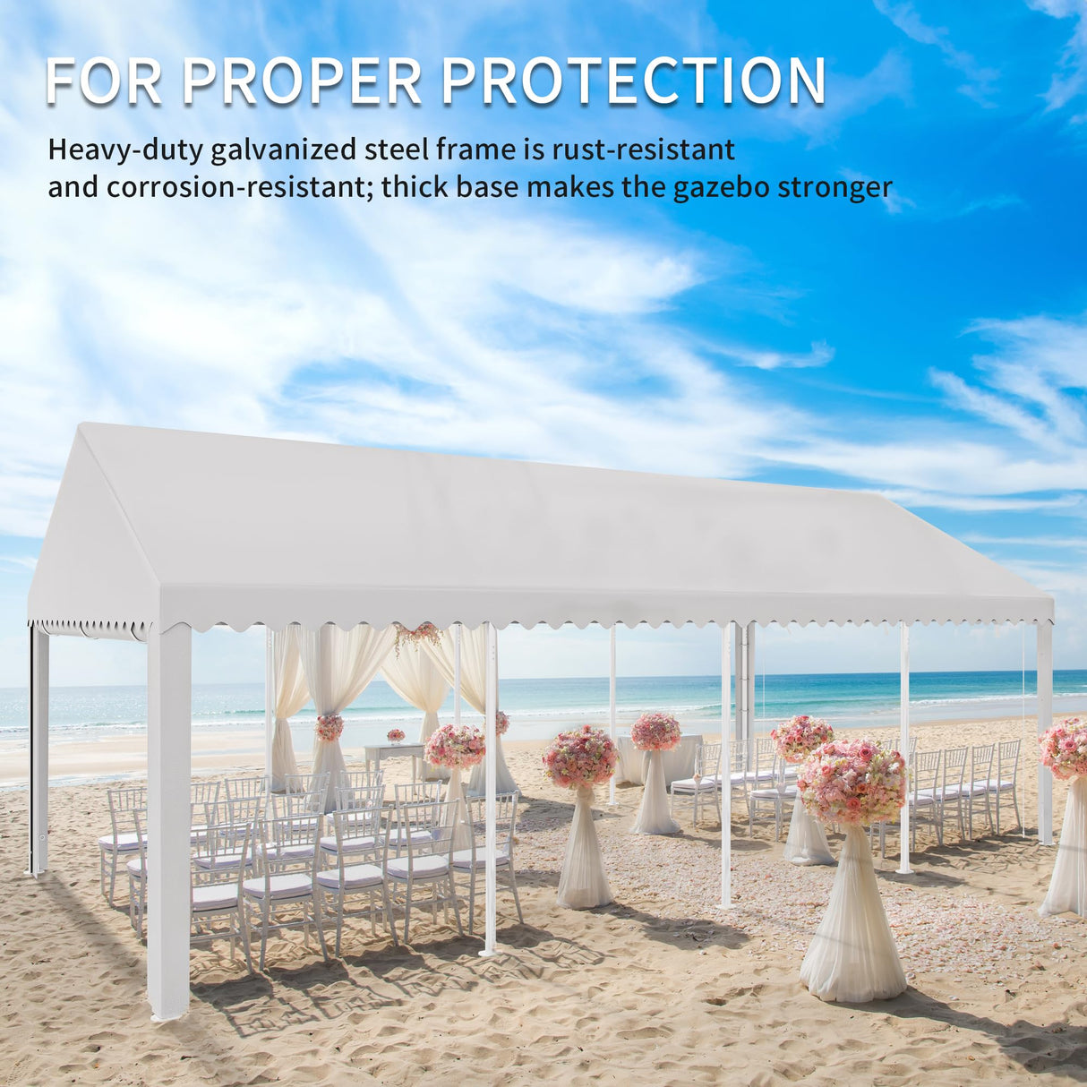 YITAHOME 13x26FT Party Tent Heavy Duty PVC Wedding Event Shelters White Upgraded Galvanized Ripple Canopy with Large Roof Removable Sidewalls & 2 Storage Bags 600D Oxford Commercial YITAHOME