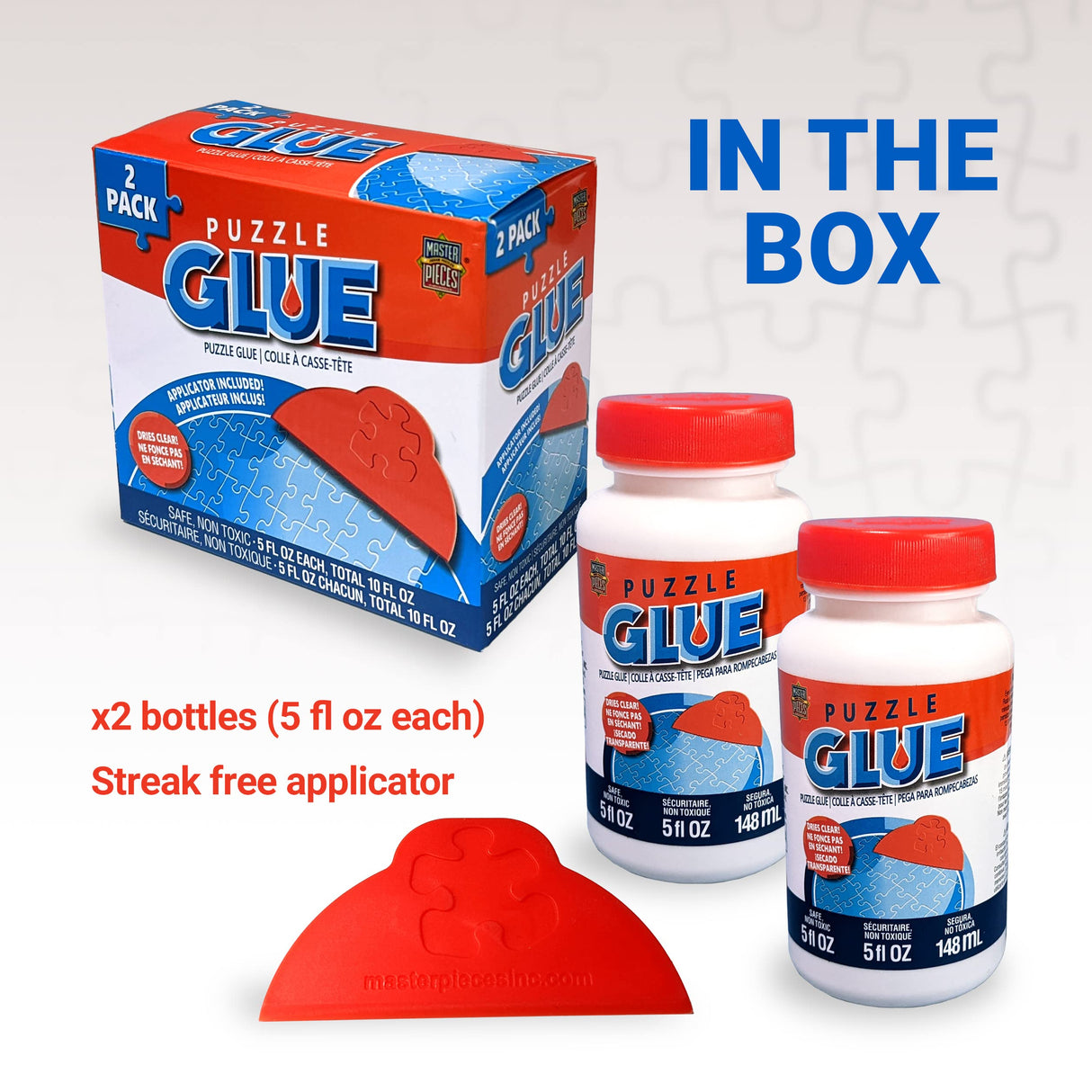 MasterPieces Puzzle Glue and Wide Plastic Spreader 5oz - Pack - Jigsaw Puzzle Saver Clear Glue for Puzzle Protector Masterpieces