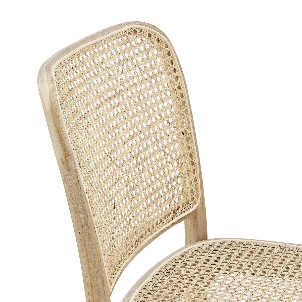 Modway Winona Elm Wood Cane Rattan Seat, Dining Side Chair, Gray Modway