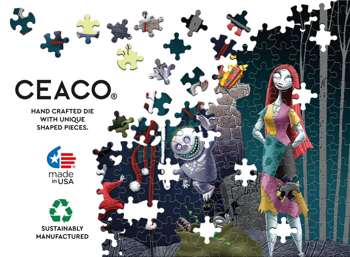 Ceaco - Disney - Tim Burton's Nightmare Before Christmas - Glow in The Dark - Festive Frolics - 750 Piece Jigsaw Puzzle Ceaco