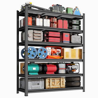 Metallitrend 82" H Heavy-Duty Garage Storage Shelves | 6-Tier Metal Shelving Unit Organizer Rack for Garage Storage