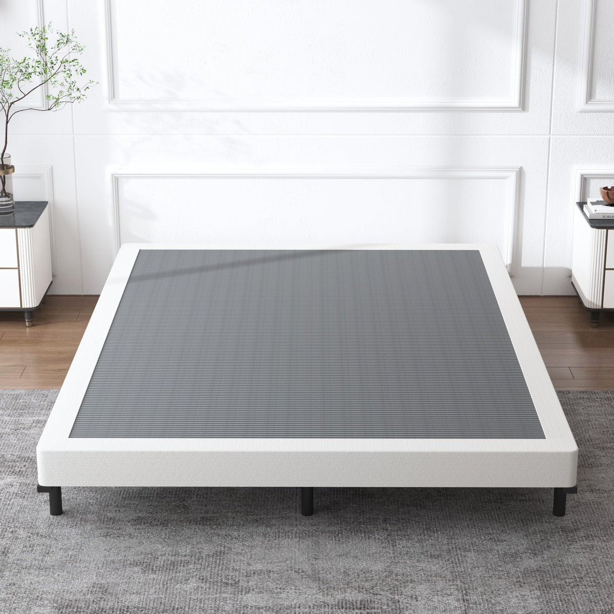 XINXINYAN Box Spring Full Size 5 Inch High, Heavy Duty Mattress Foundation, Sturdy Metal Box Springs Only with Fabric Cover Set, Easy Assembly, Noise Free XINXINYAN