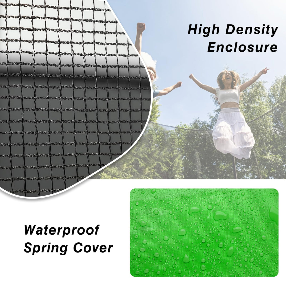 AOTOB 12 FT Kids Toddler Trampoline with Enclosure & Ladder, W-Shaped Leg with 70 pcs Springs for Maximum Elasticity - Perfect for Outdoor and Indoor Fun! AOTOB