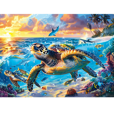500 Piece Puzzle for Adults-Sea Turtle Puzzle| Recycled Cardboard Jigsaw Puzzles 500 Pieces | Challenging Family Activity Great Gift Idea for Family Friends | Difficult Puzzles Size 20.5X 15 inches