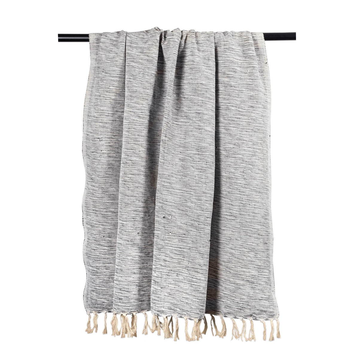 DII Rustic Farmhouse Throw Blanket with Decorative Tassels, Use for Chair, Couch, Bed, Picnic, Camping, Beach, & Just Staying Cozy at Home (50 x 60), Variegated Black DII