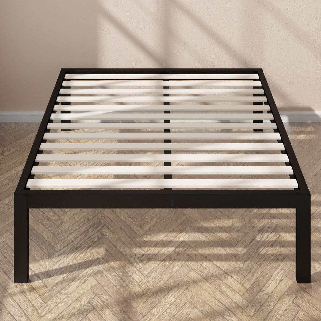 ZINUS Lorrick Metal Platform Bed Frame / Mattress Foundation / Easy, Bolt Free Assembly, King Zinus