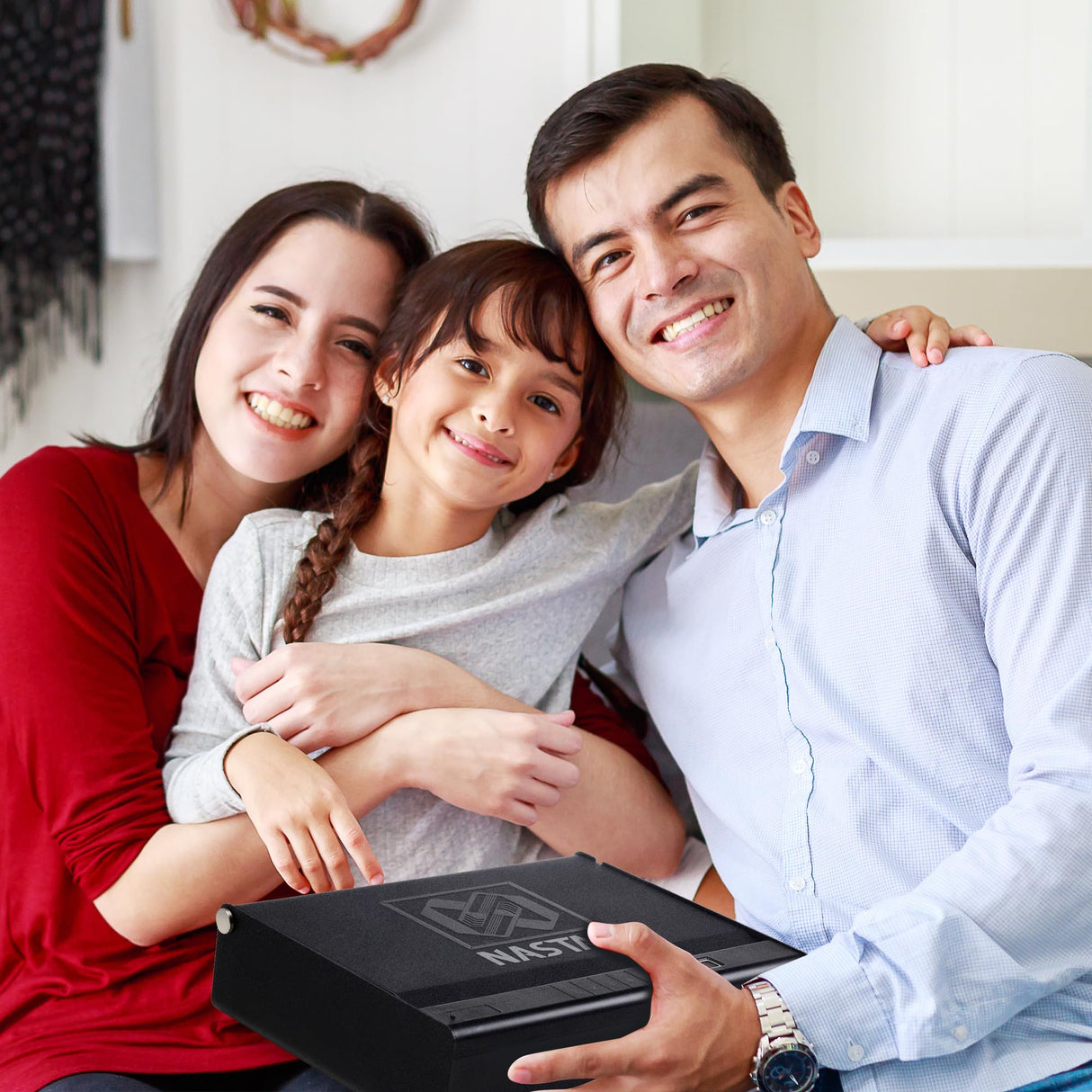 NASTAIS Biometric Gun Safe for 2 Pistols, Handgun safe, 4 Ways 0.1s Quick Access with APP/Fingerprint/Passcode/Key Unlock, Gun Lock Box for Home Bedside Nightstand Cloakroom Car NASTAIS